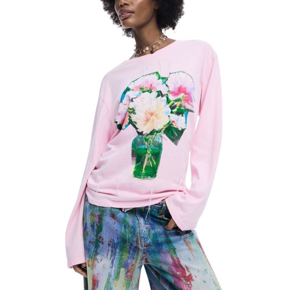 Desigual Multicolor Cotton Long Sleeve Women's T-Shirt